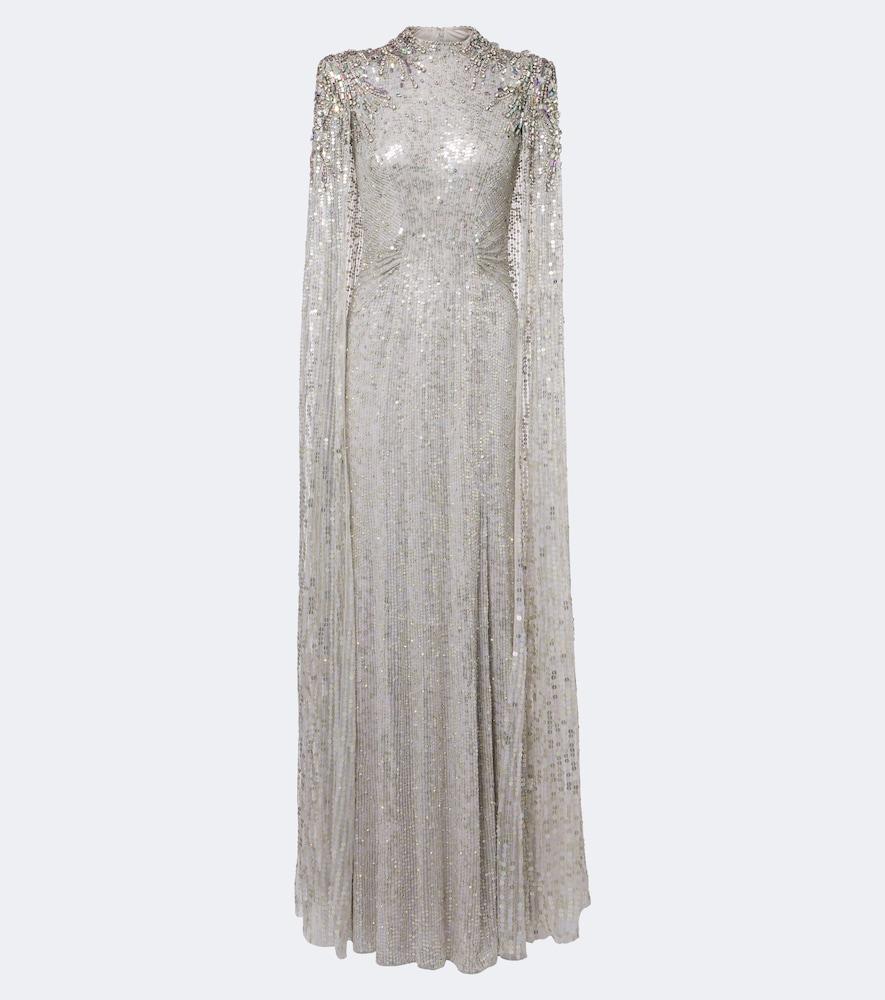 jenny packham dakota embellished caped gown