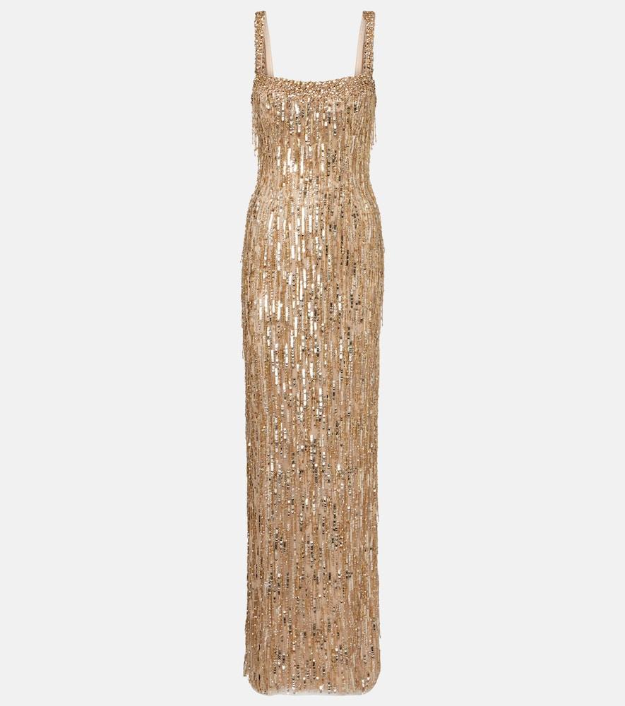 jenny packham fleur sequined gown