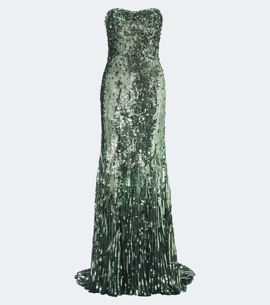 jenny packham kimi sequined strapless gown