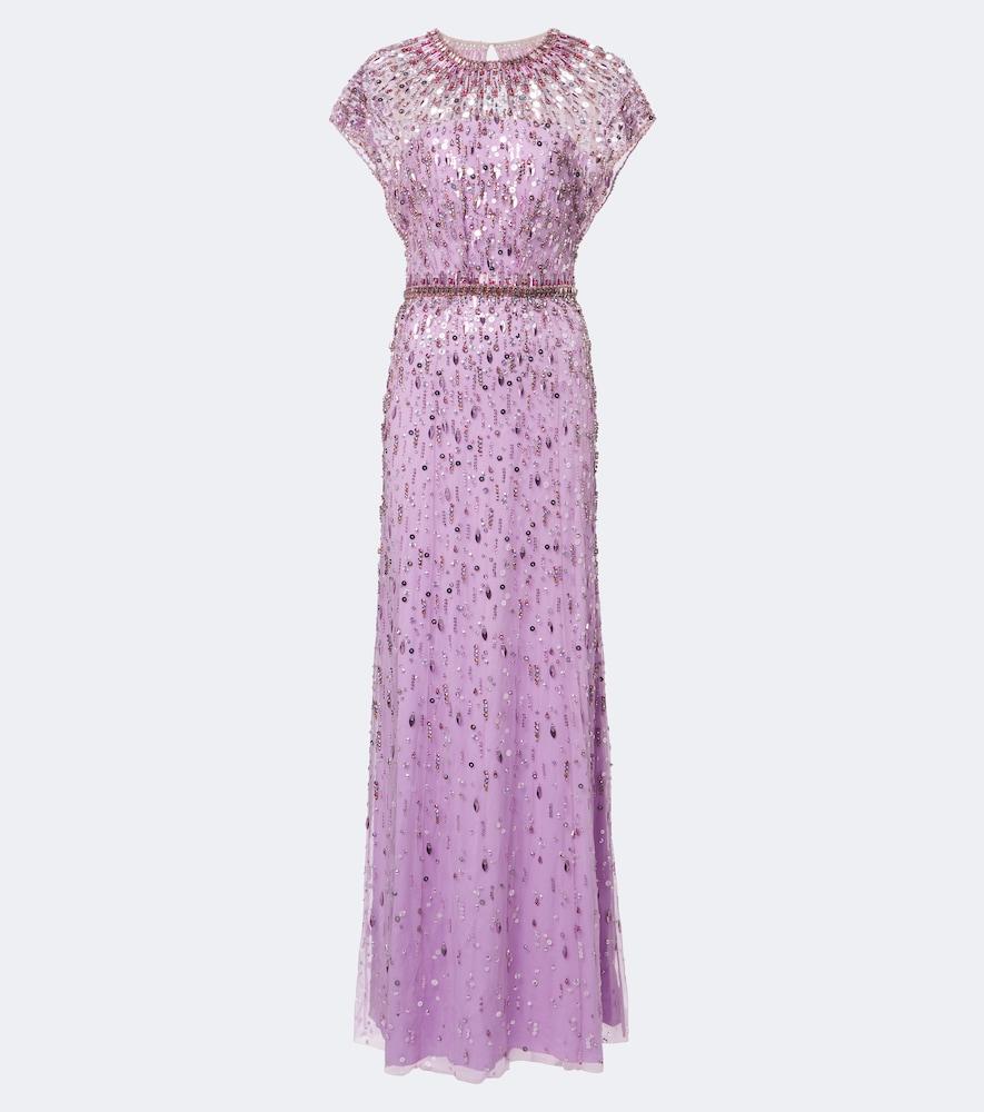 jenny packham lauretta sequined tulle gown