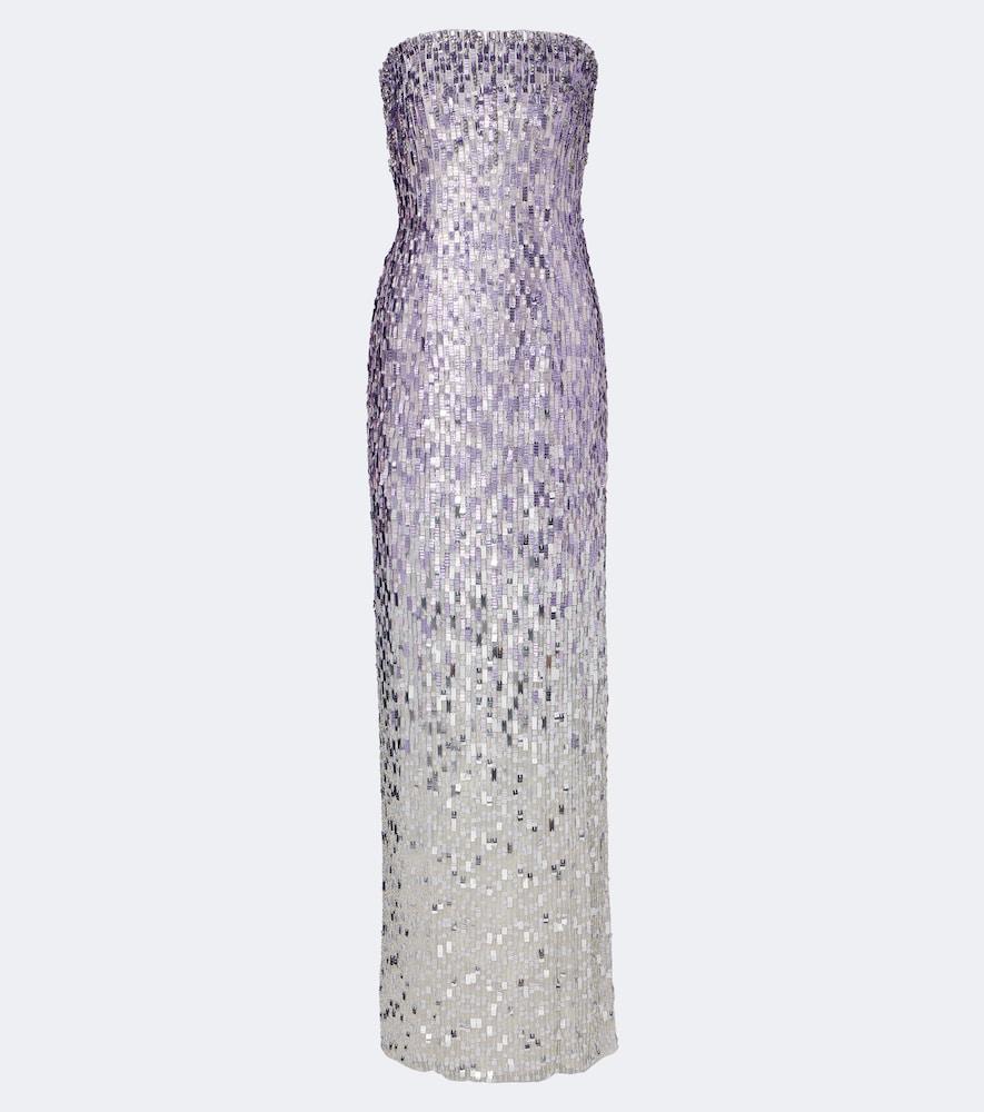 jenny packham lucille sequined strapless gown