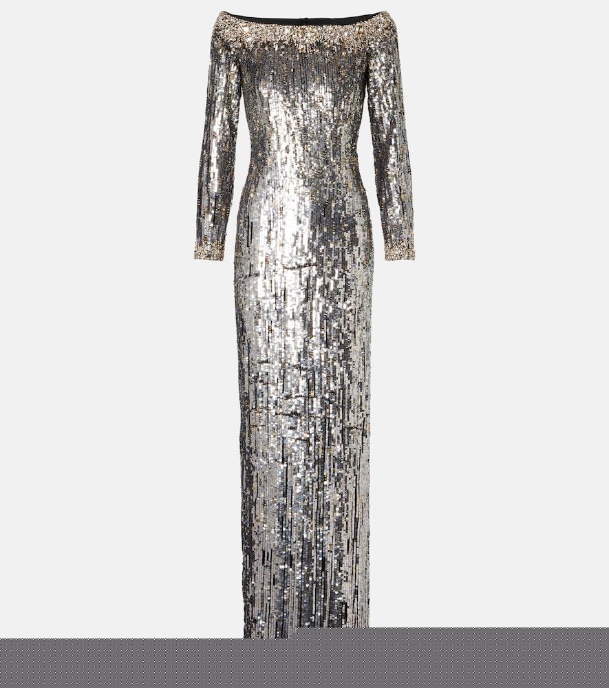 jenny packham marine sequined gown