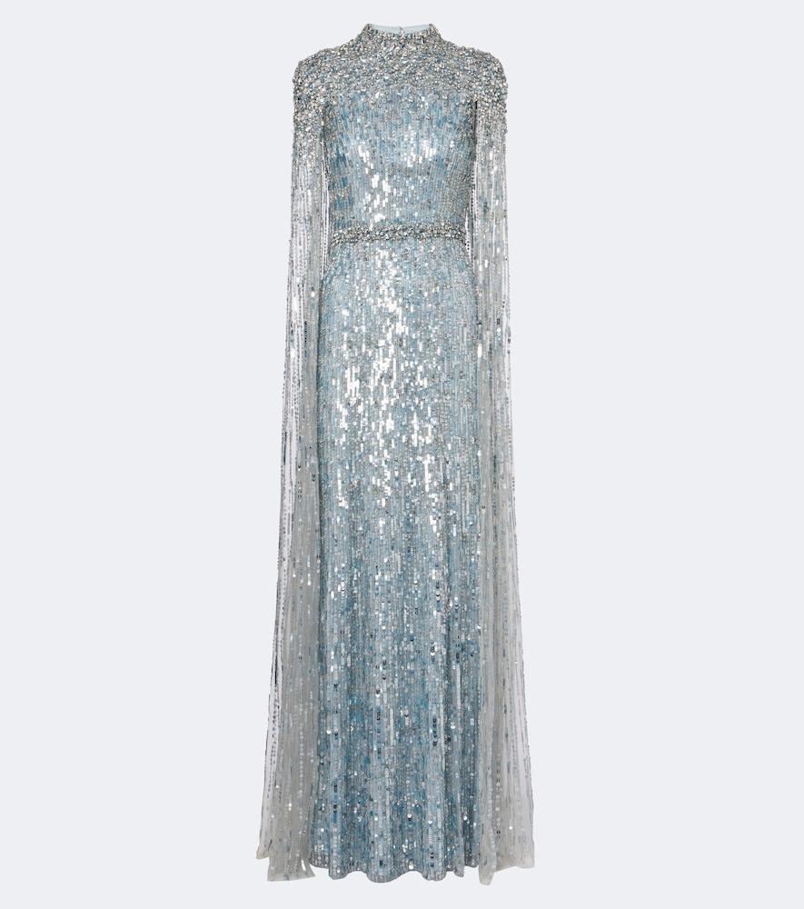 jenny packham opera embellished caped gown