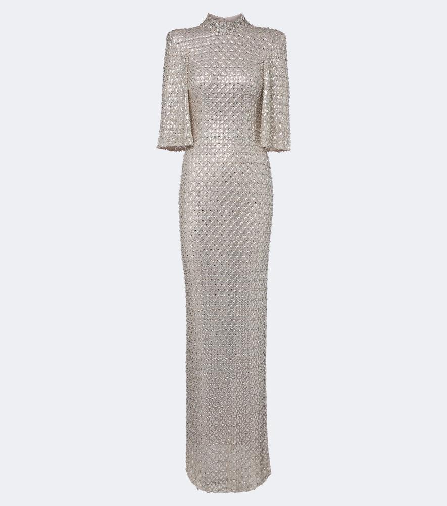jenny packham sedona embellished mesh gown