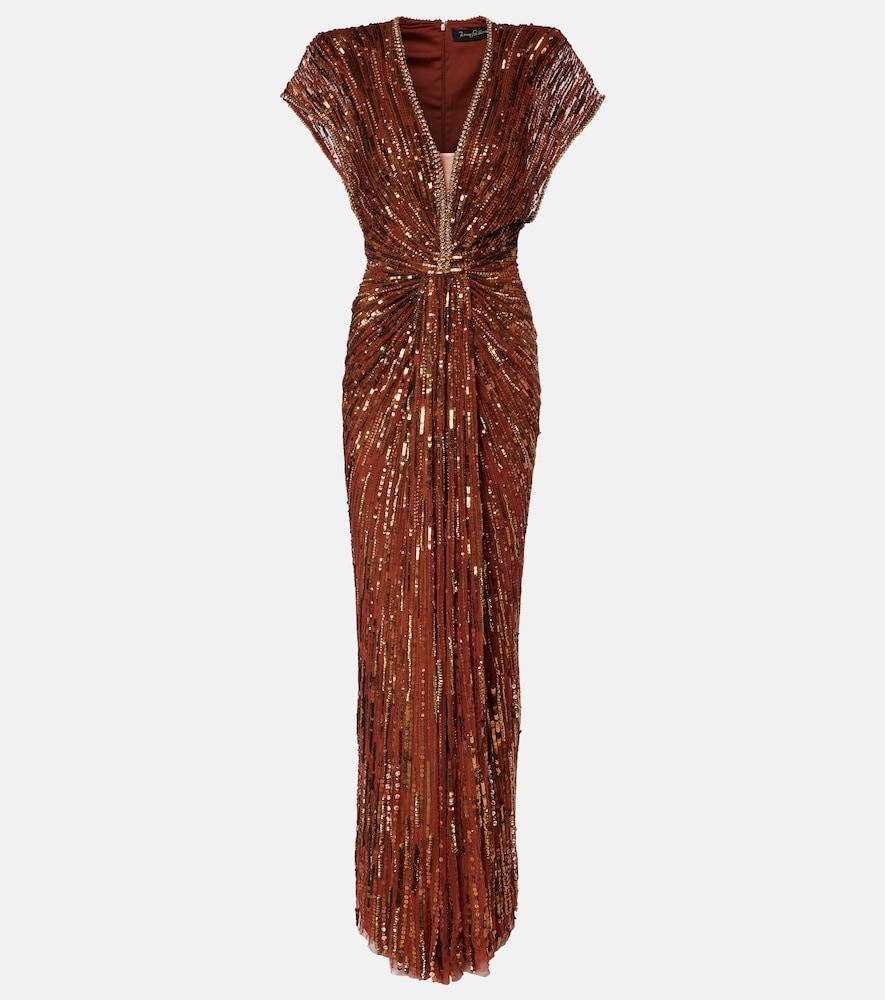 jenny packham zola sequined gown