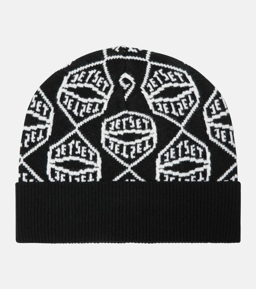 jet set logo wool-blend beanie