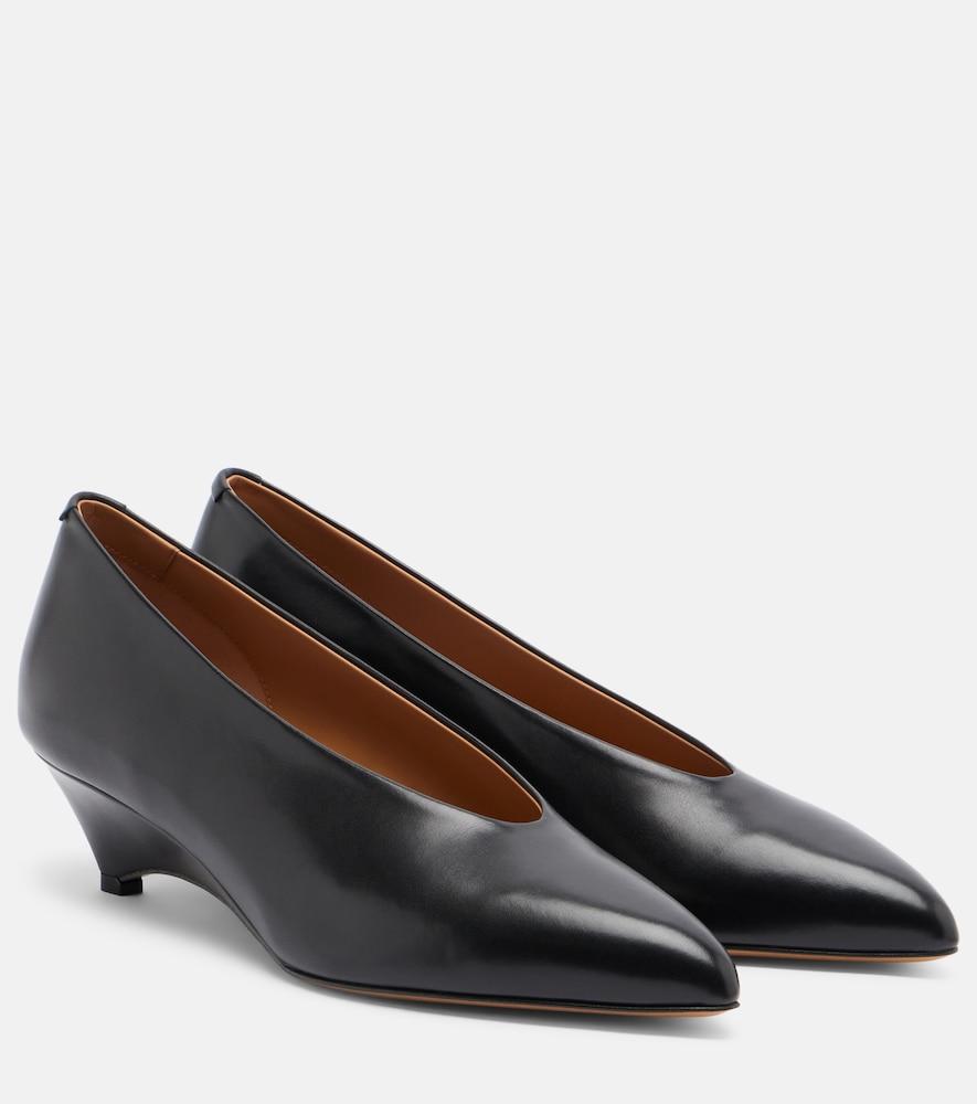 jil sander arc leather pumps