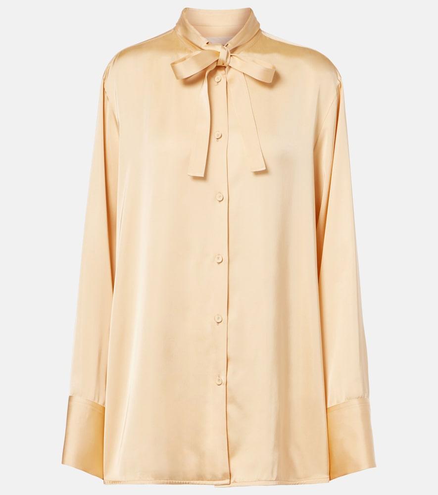 jil sander bow-detail satin blouse