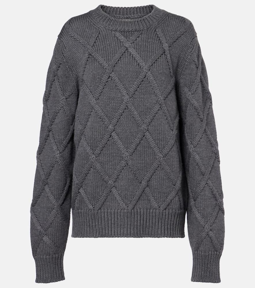 jil sander cable-knit virgin wool sweater