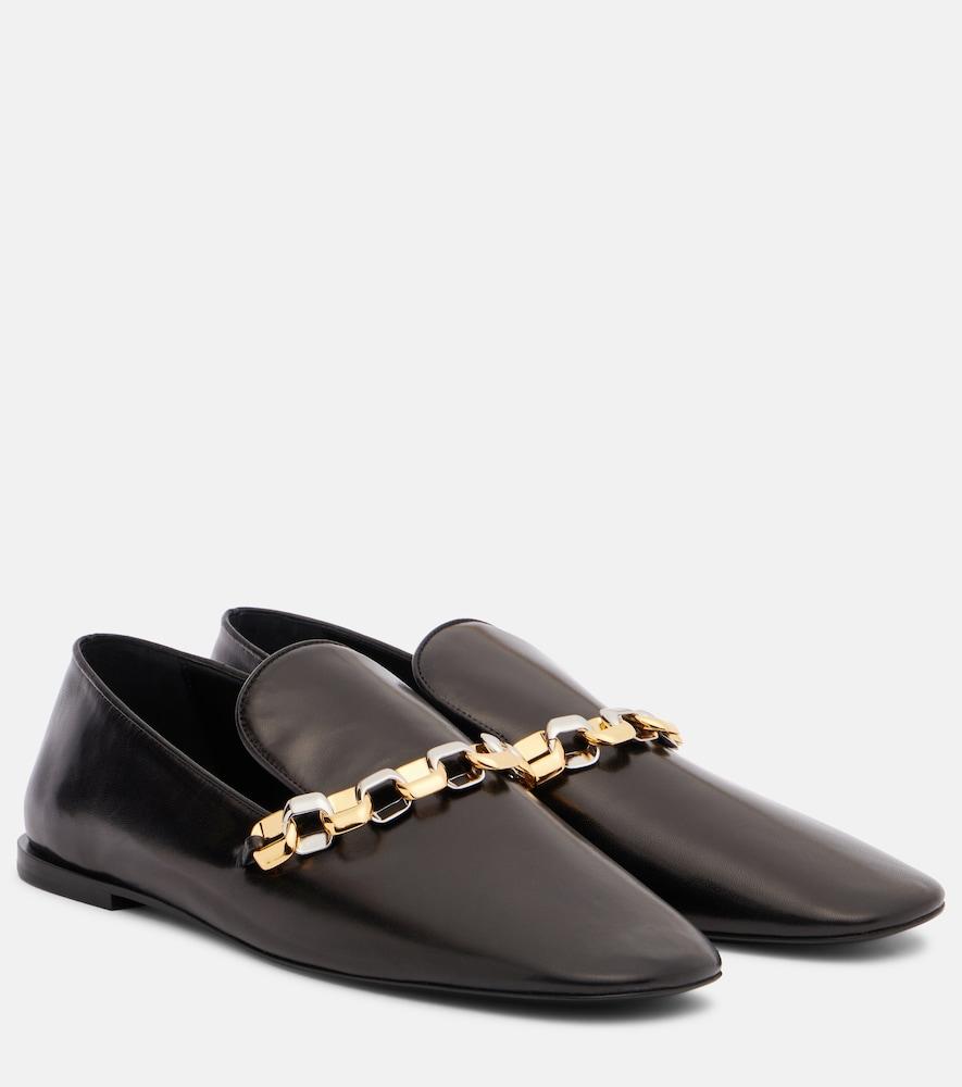 jil sander chain-detail leather loafers