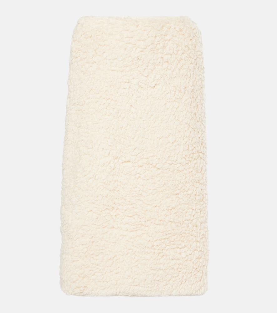 jil sander cotton fleece midi skirt