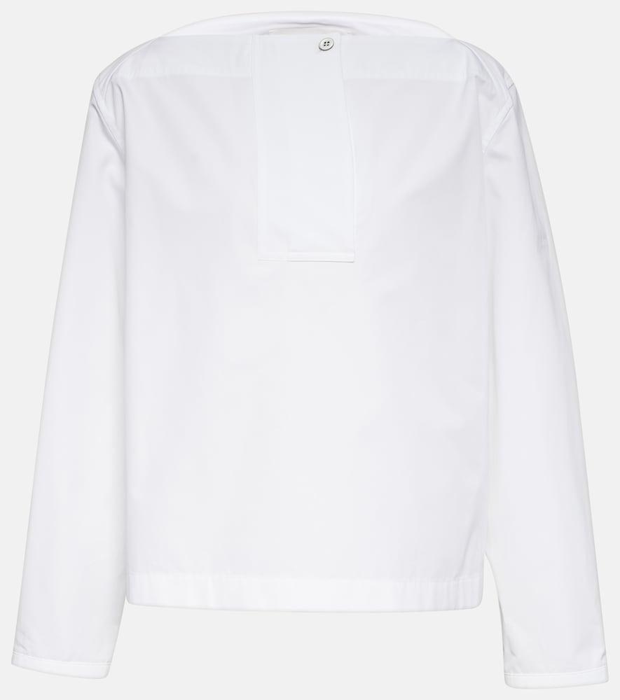 jil sander cotton poplin pleated top