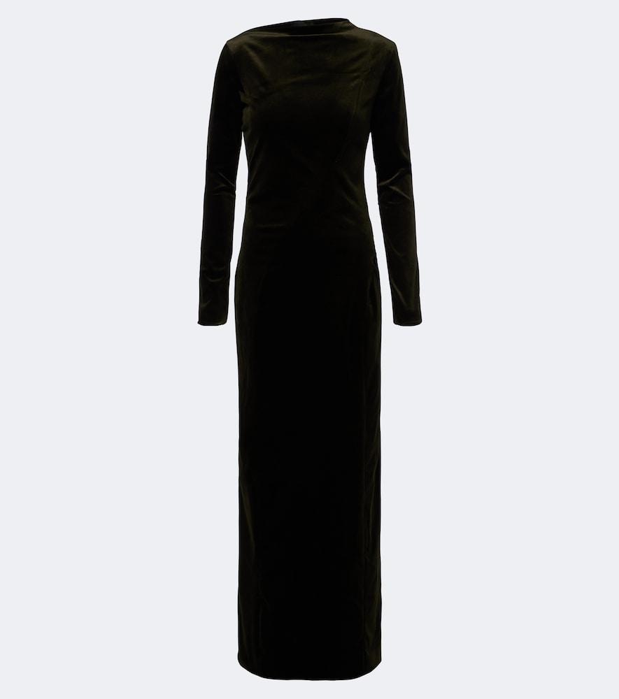 jil sander cotton velvet gown