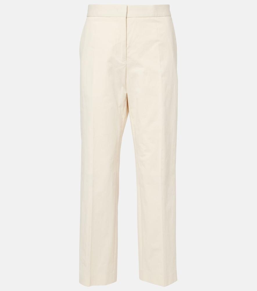 jil sander cropped cotton straight pants