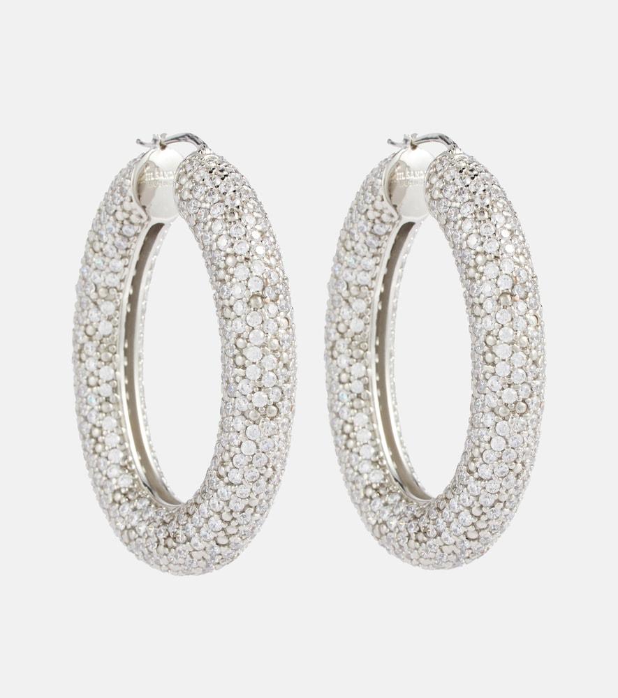 jil sander crystal-embellished hoop earrings