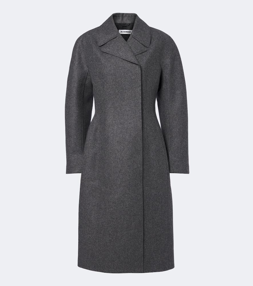 jil sander double-breasted virgin wool coat