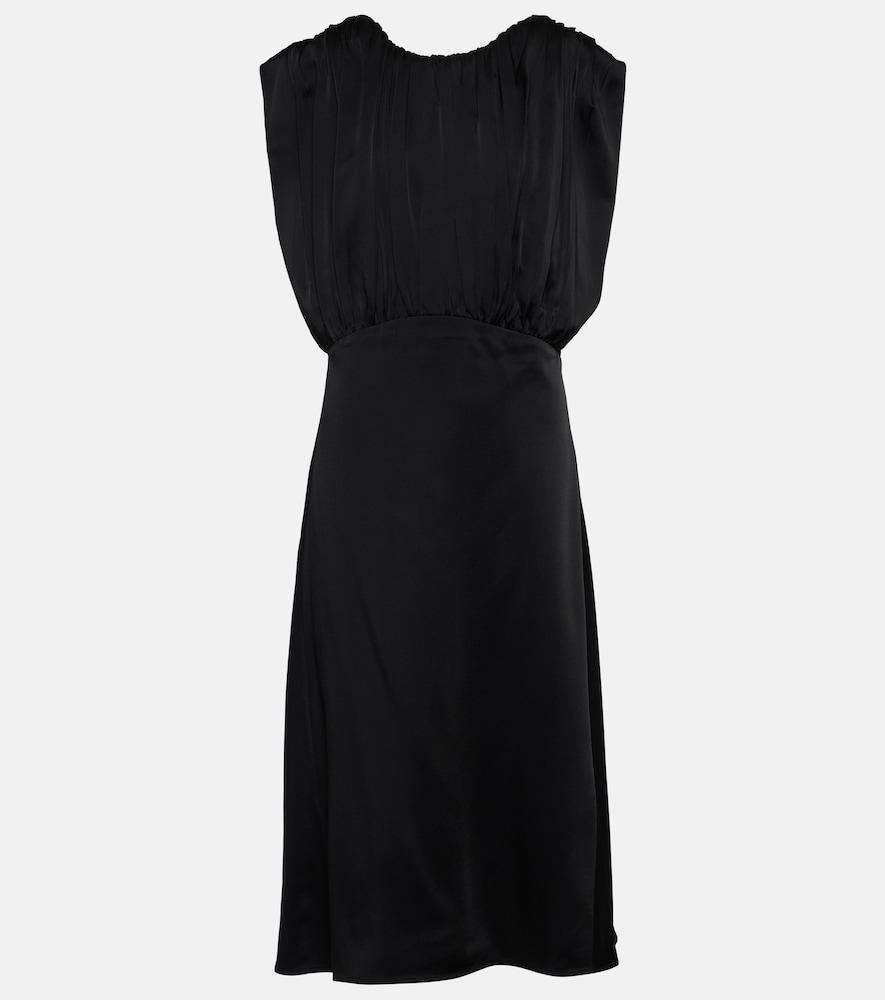 jil sander draped satin midi dress