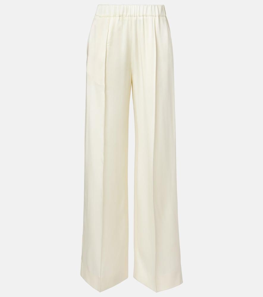 jil sander gathered satin wide-leg pants