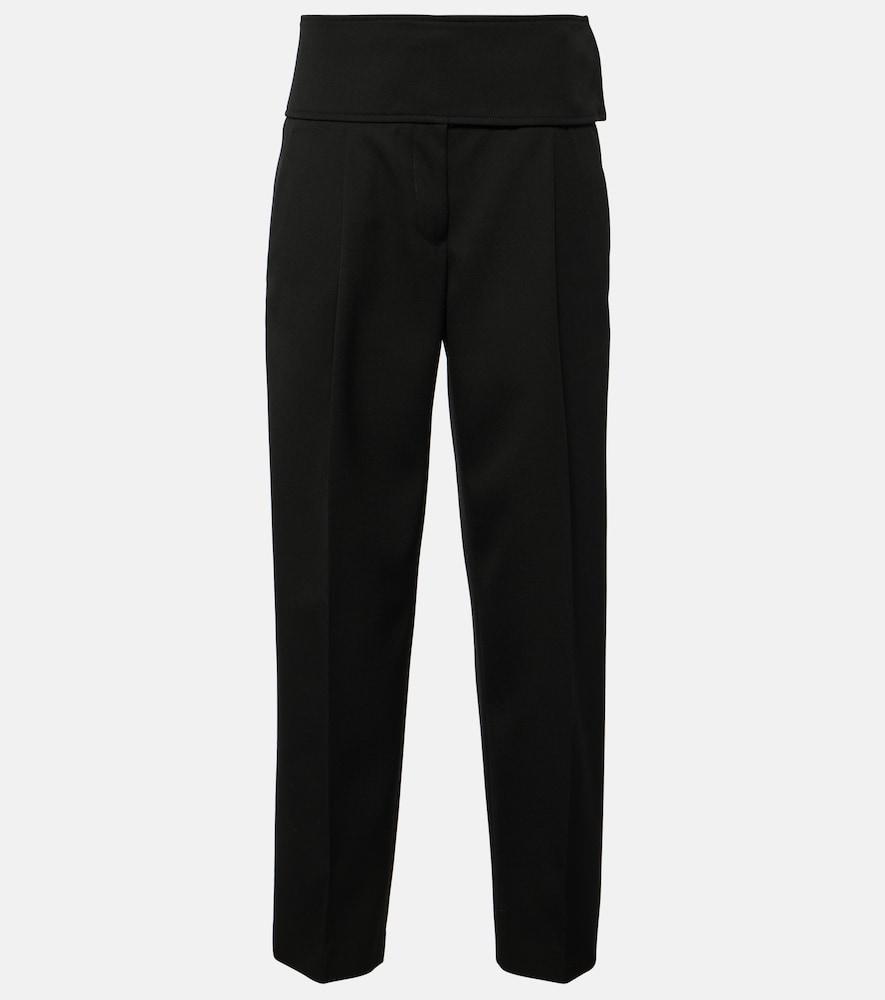 jil sander high-rise wool wide-leg pants