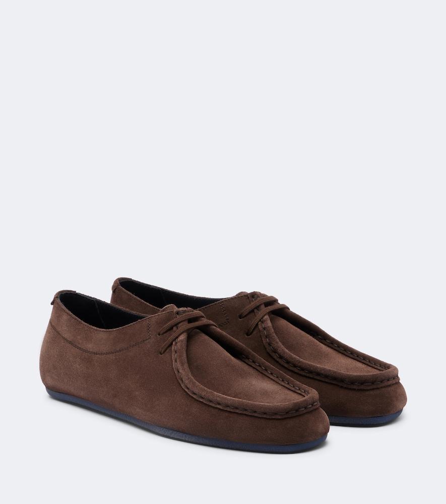 jil sander hood suede loafers