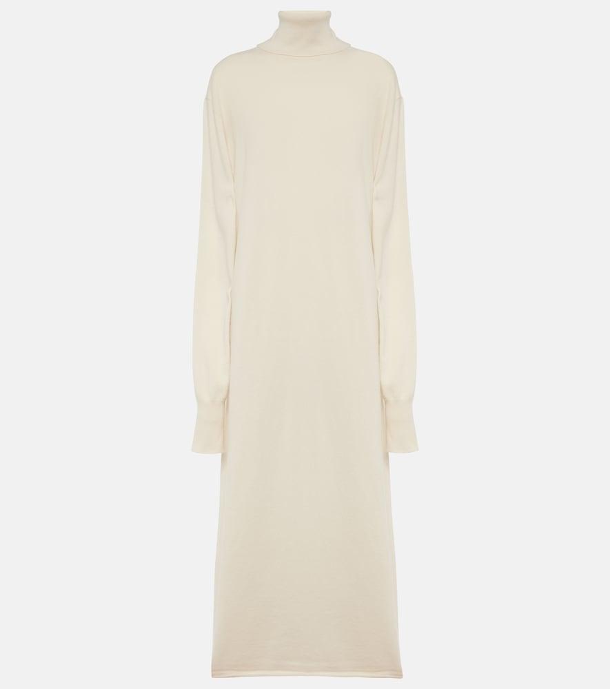 jil sander knitted cashmere midi dress