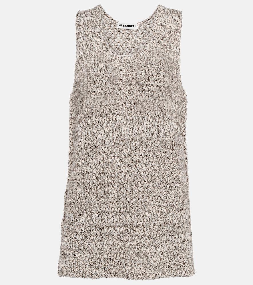 jil sander knitted cotton-blend top