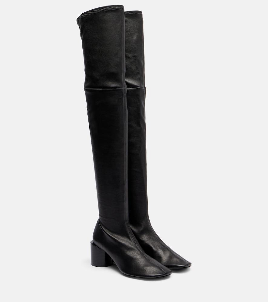 jil sander leather over-the-knee boots