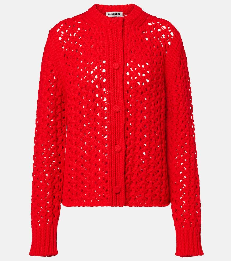 jil sander open-knit wool cardigan