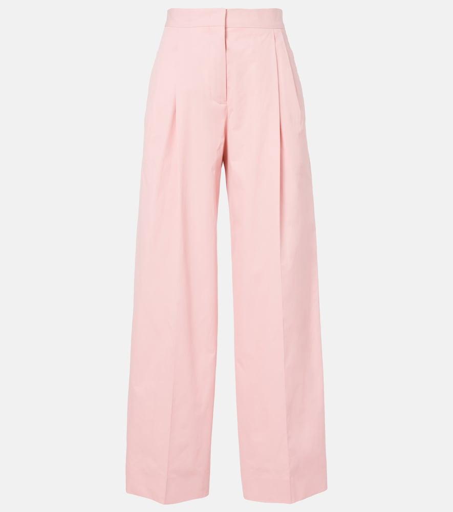 jil sander pleated cotton twill wide-leg pants