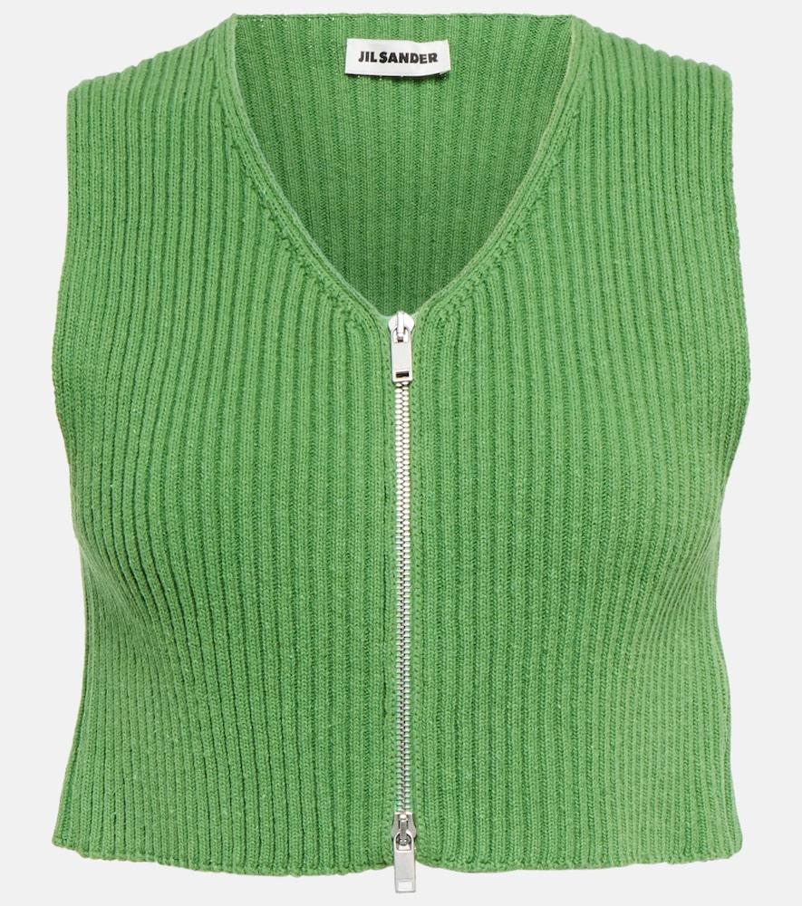 jil sander ribbed-knit cotton crop top