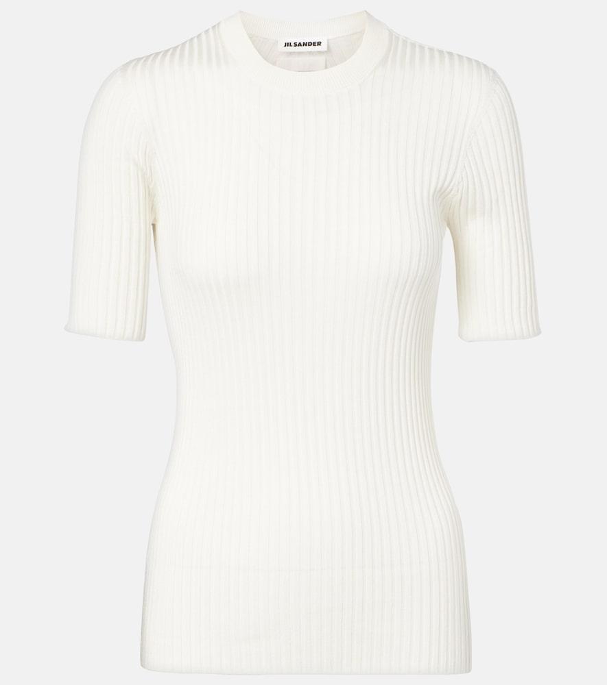 jil sander ribbed-knit silk sweater