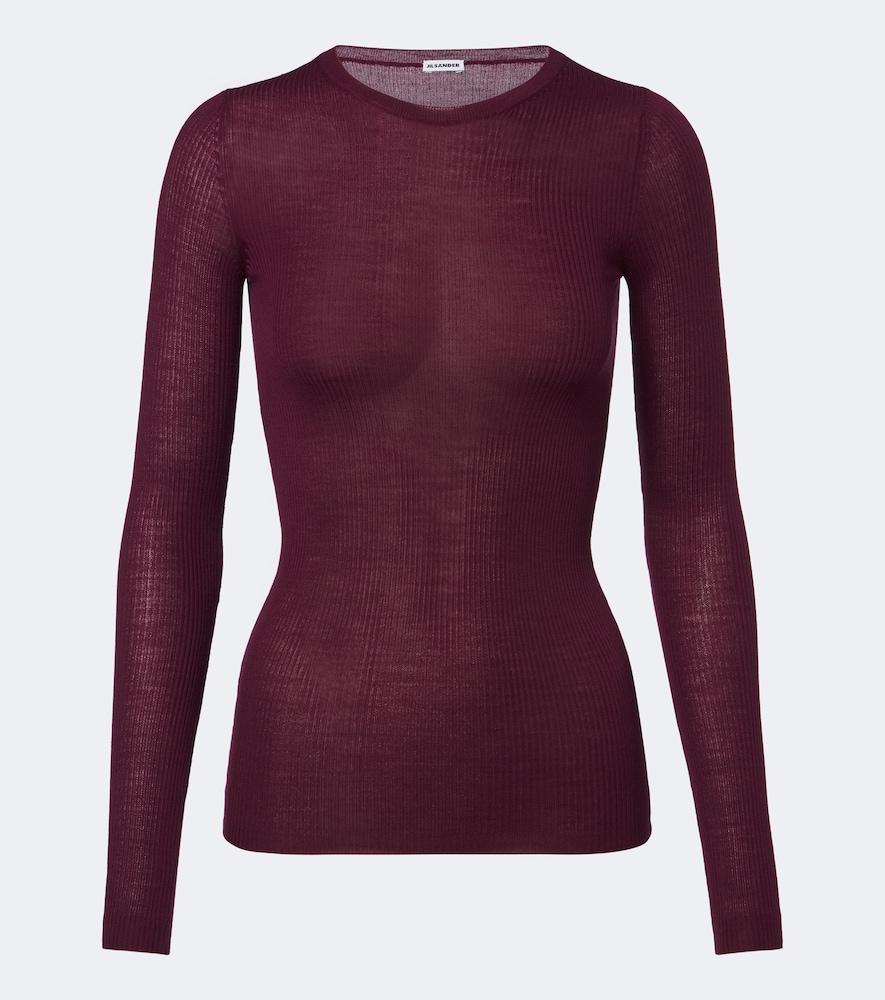 jil sander ribbed-knit wool sweater