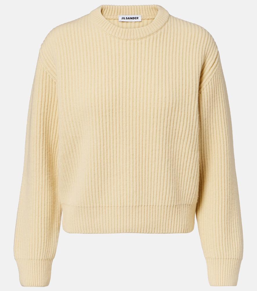 jil sander ribbed-knit wool sweater