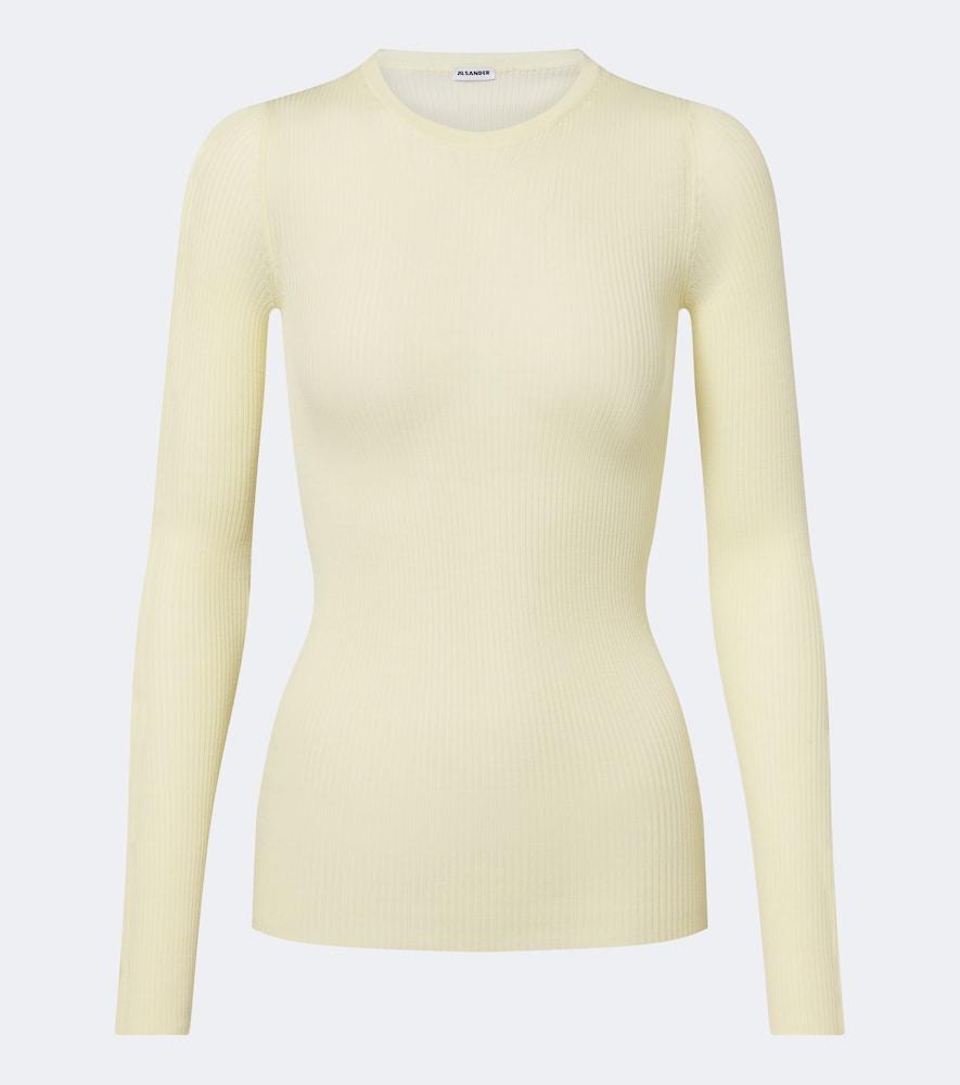 jil sander ribbed-knit wool sweater