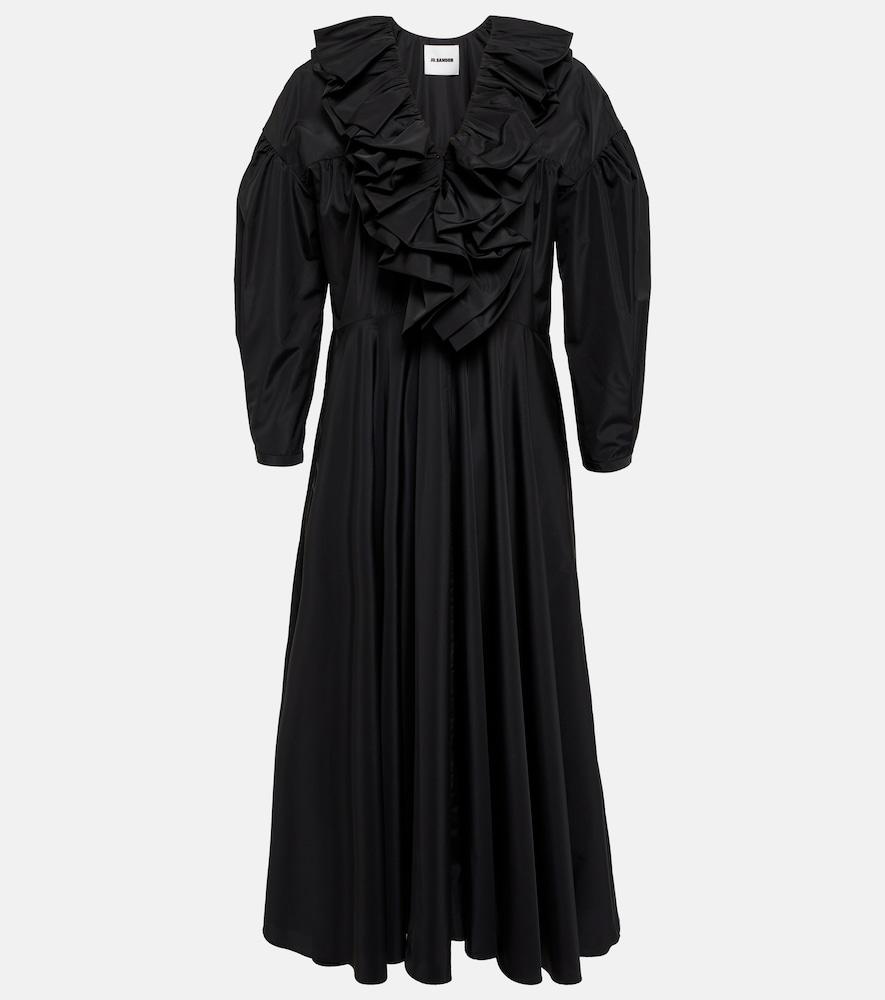 jil sander ruffle-trimmed midi dress