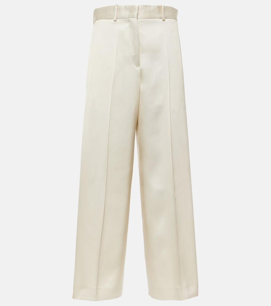 jil sander satin wide-leg pants