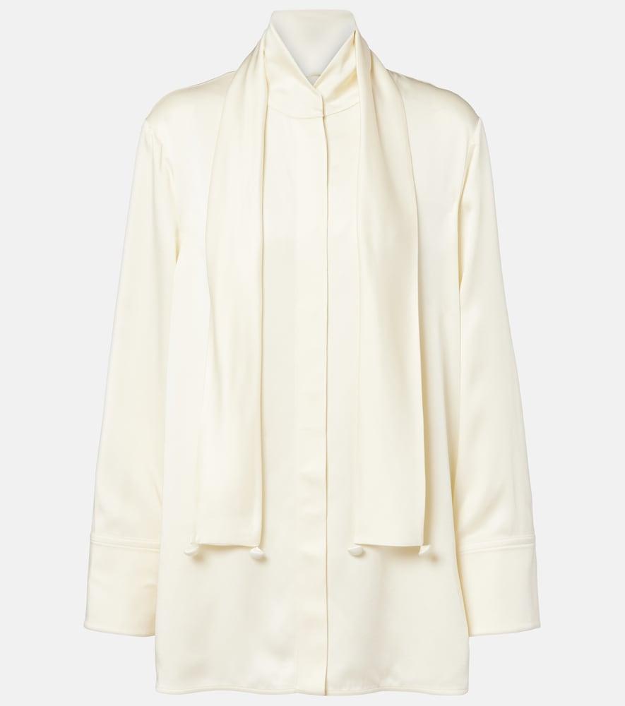 jil sander scarf-detail satin shirt