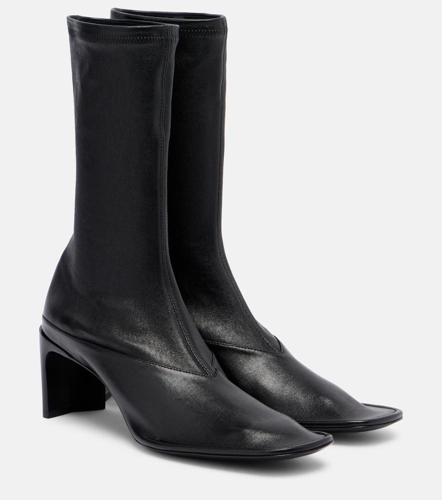 jil sander trunk leather mid-calf boots
