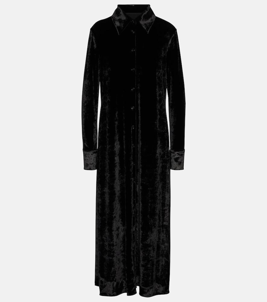 jil sander velvet shirt dress