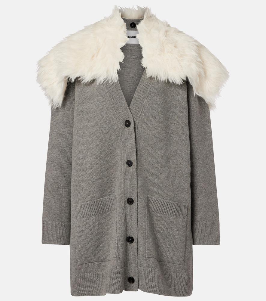 jil sander wool, cotton, and cashmere-blend cardigan