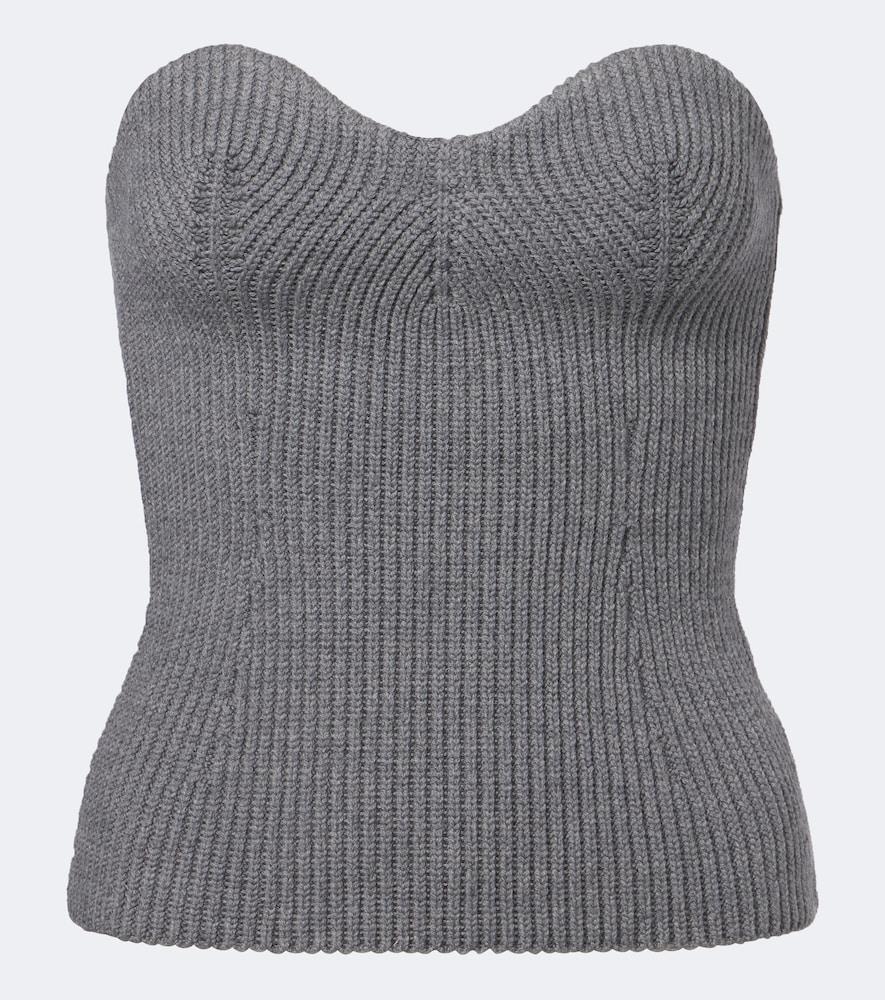jil sander wool-blend bustier top