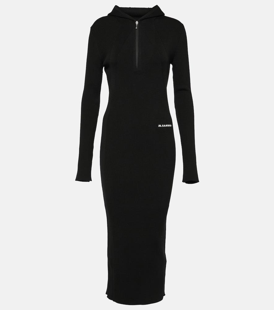 jil sander wool-blend midi dress