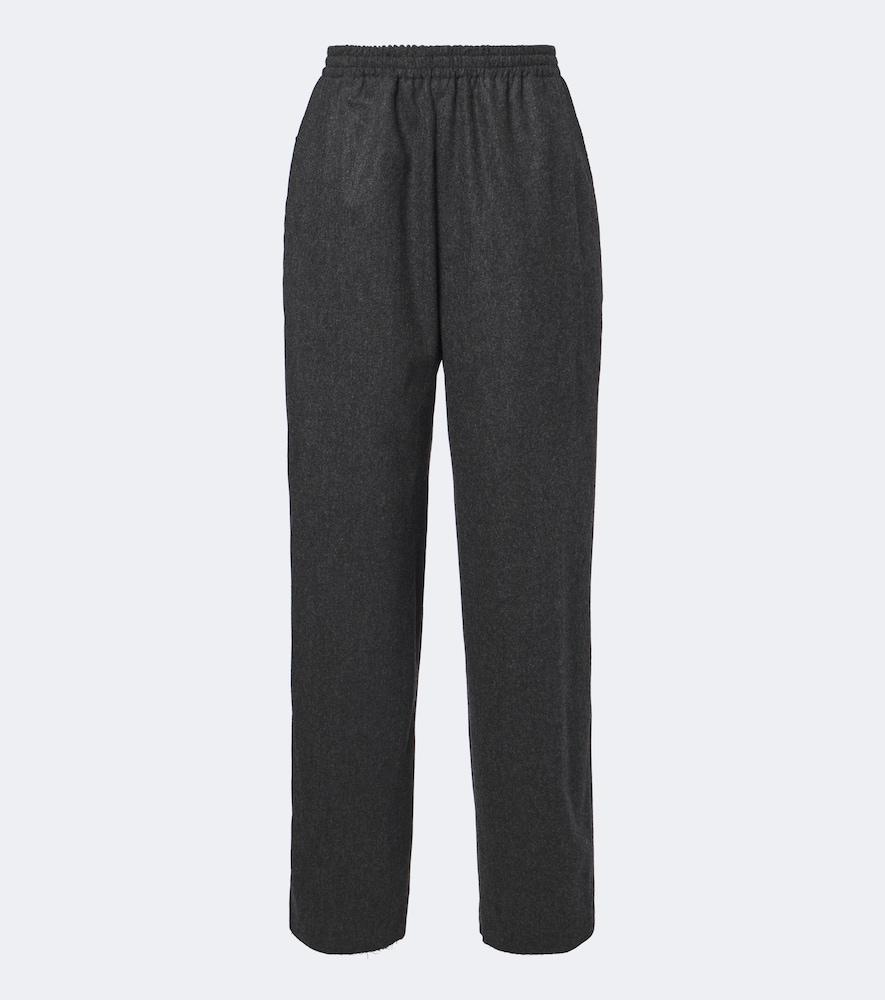 jil sander wool flannel wide-leg pants