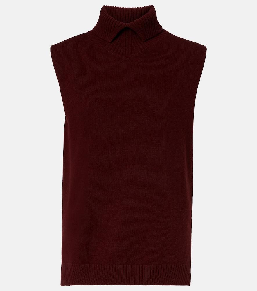 jil sander wool turtleneck sweater vest