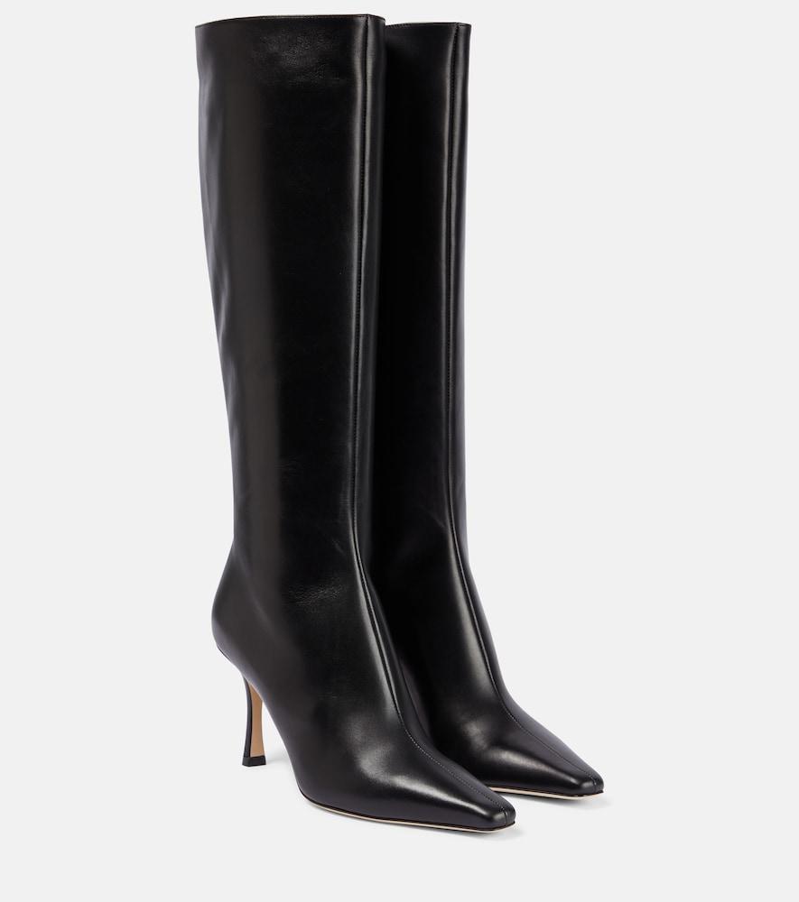 jimmy choo agathe 85 leather knee-high boots