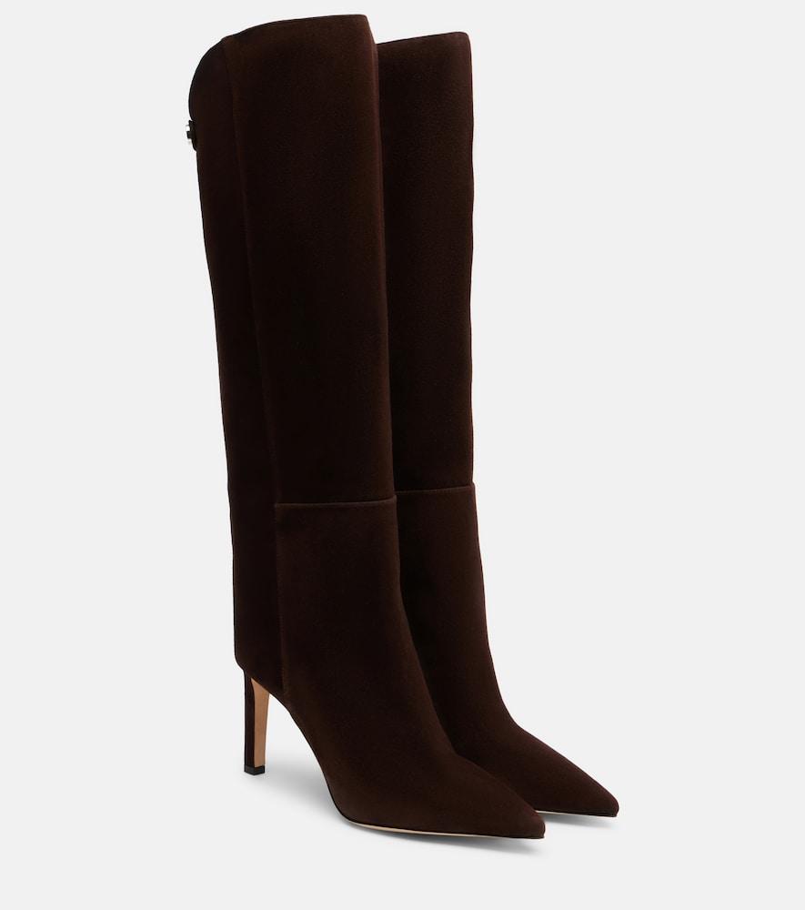 jimmy choo alizze 85 suede knee-high boots