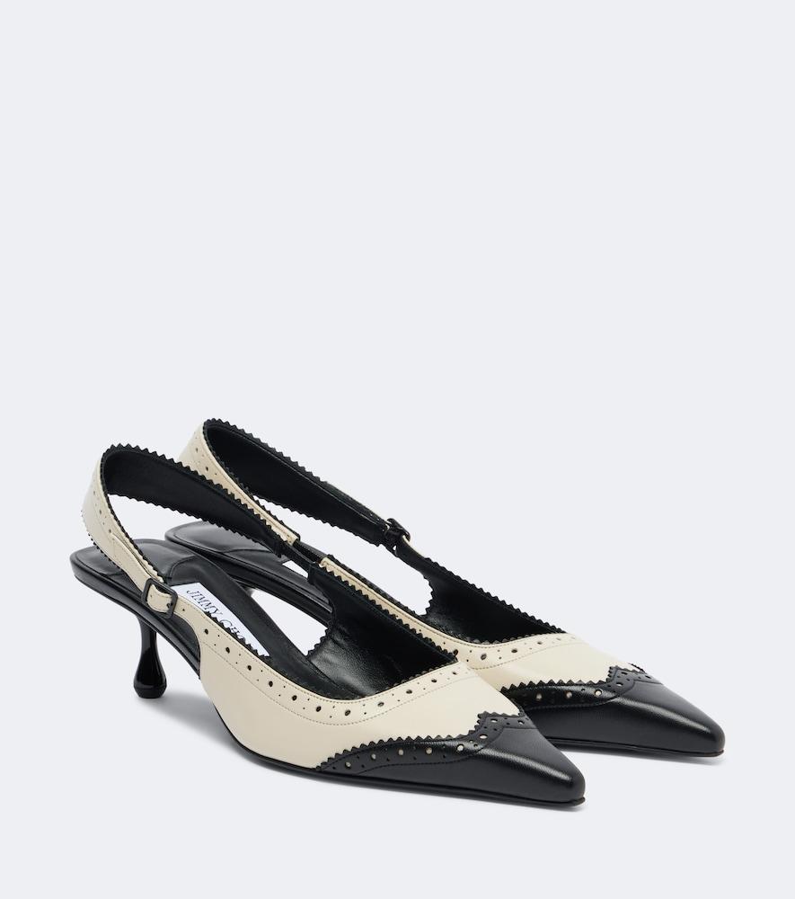 jimmy choo amel leather slingback pumps
