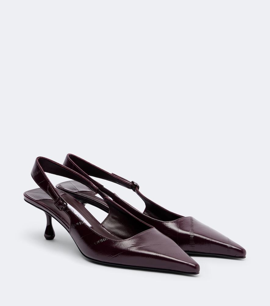 jimmy choo amel leather slingback pumps