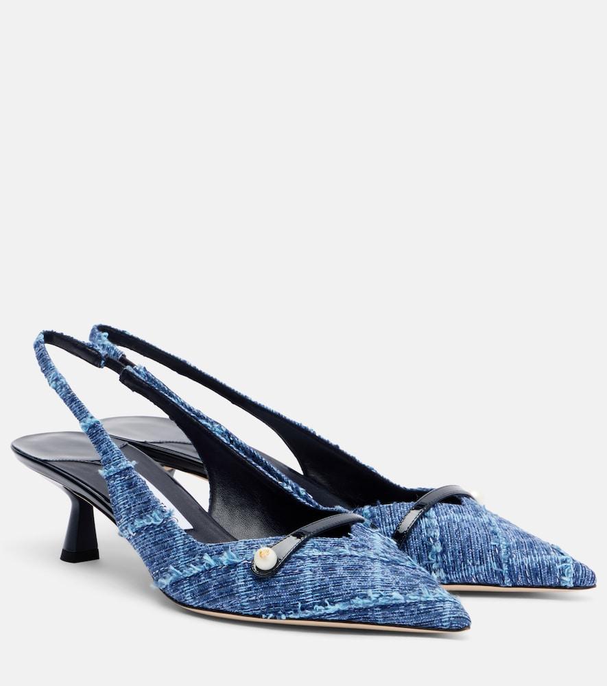 jimmy choo amita denim slingback pumps