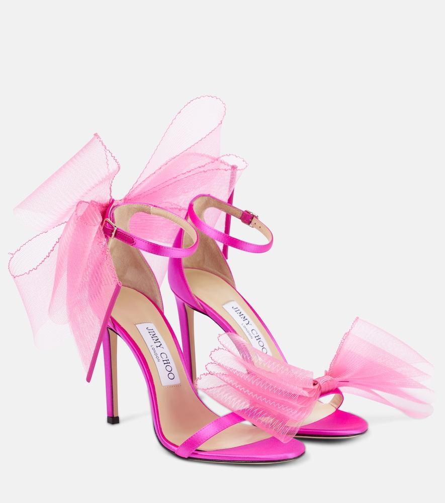 jimmy choo aveline 100 bow-trimmed sandals